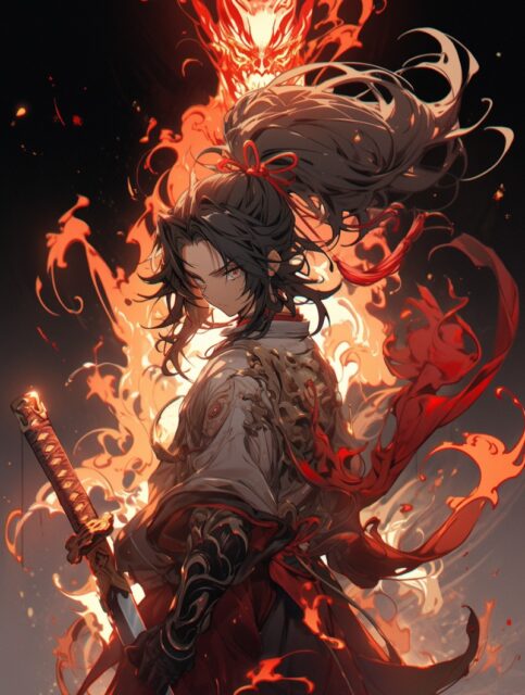 一组中国风武士效果展示