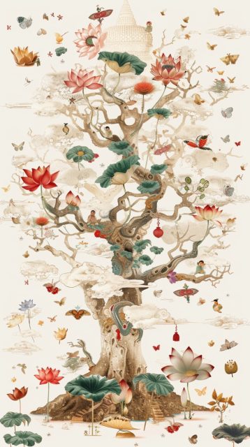 ailab.design_A_Bodhi_tree_is_covered_with_different_things_incl_268b531a-1d4e-4acb-b927-336013f1f305