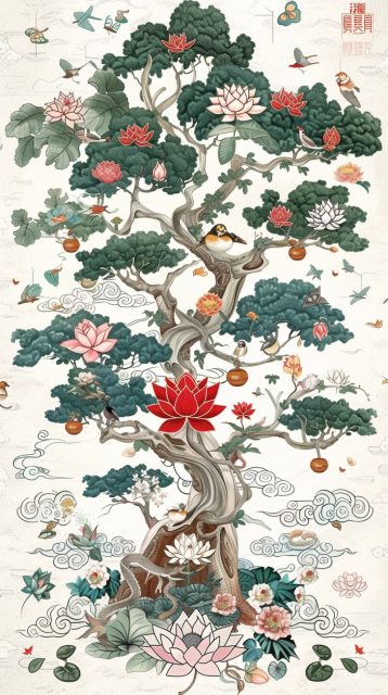 ailab.design_A_Bodhi_tree_is_covered_with_different_things_incl_74a69990-f6a3-4e16-ac41-79f73ddcb067