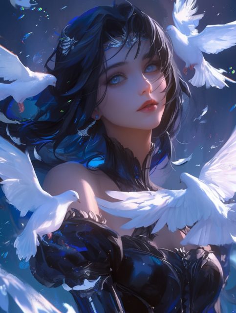 一组梦幻插画游戏人物效果展示