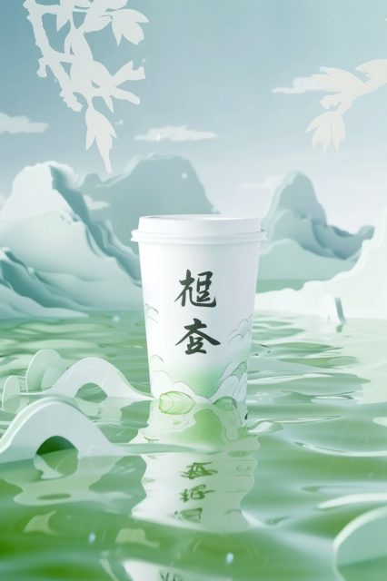 ailab.design_A_milk_tea_cup_on_the_water_surface_the_water_surf_0b98c6c0-a42a-48c8-a924-68232ac97fb5