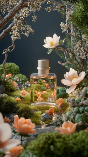 一组逼真的摄影作品奢华化妆品