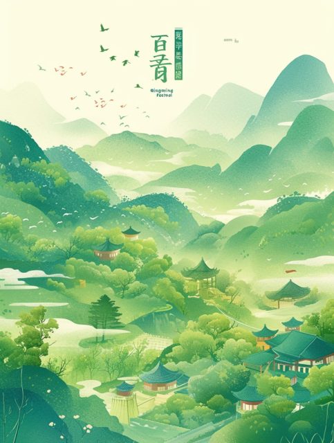 一组很适合制作春天节日的提示词效果