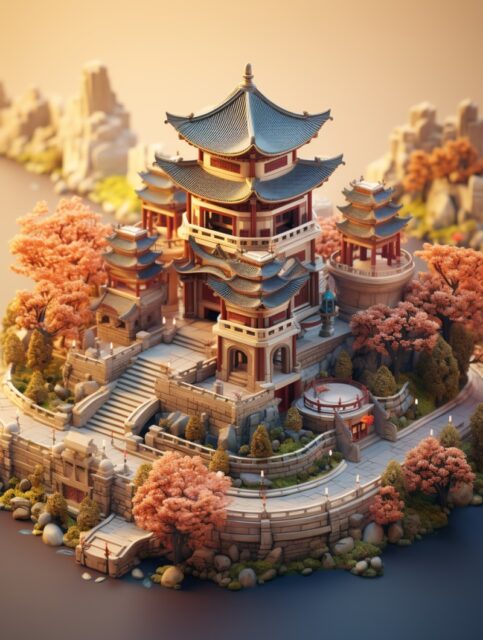 一组游戏场景中国风效果展示