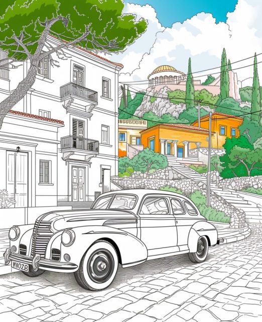 一组线条插画风格的效果展示