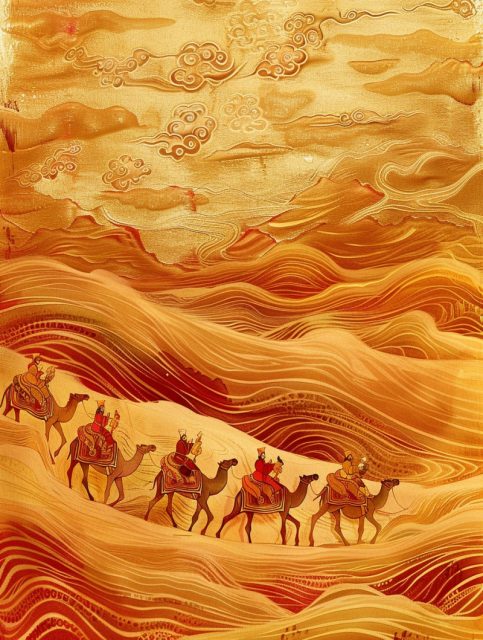 ailab.design_Dunhuang_art_style_illustration_X_a_camel_caravan__f77aeed8-f082-4f8e-aee0-e49caae9ad3c
