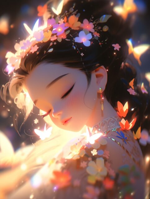 ailab.design_Flower_fairy_fairy_long_eyelashes_dream_scene_Pixa_90a3e907-b515-47aa-9948-6aa157334c56