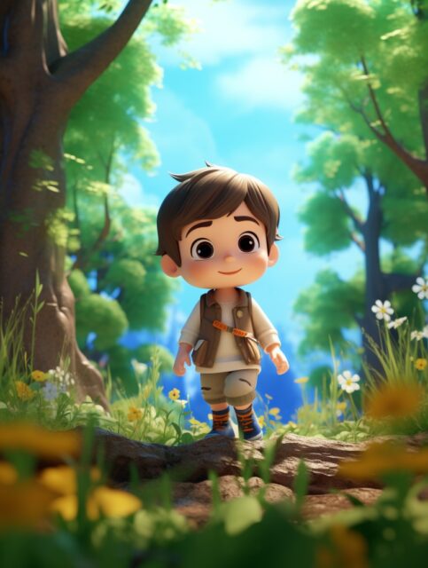 ailab.design_Full_body_cute_little_boy_exploring_the_forest_bea_79786a69-2e44-436e-8d6e-397bb8fdb3c0