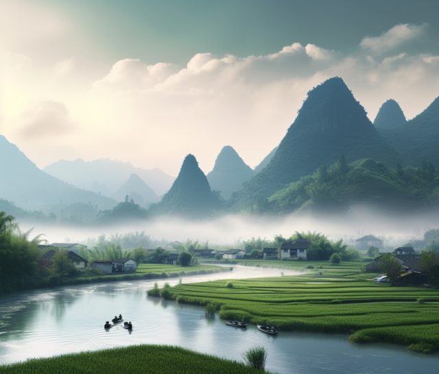 一组春天的户外场景效果展示