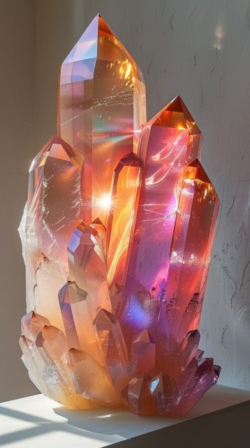 一组类似OC渲染的3D水晶提示词