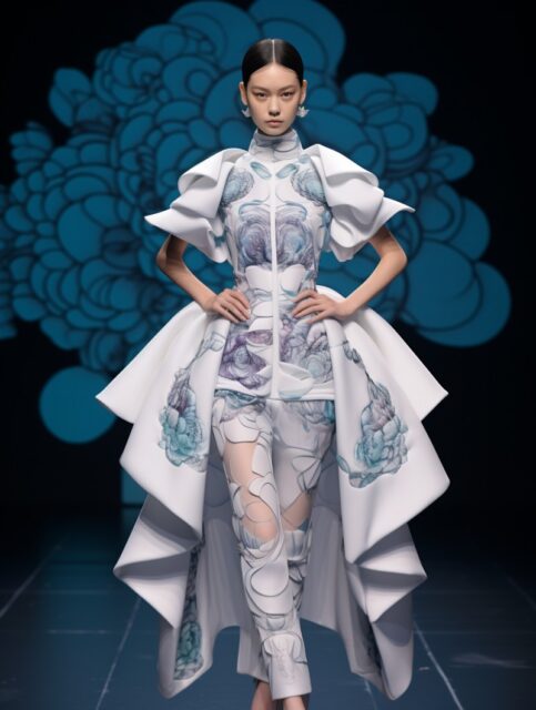ailab.design_Model_on_stage_simple_background_futuristic_Chines_02257fca-fb6a-4576-9cba-e3e809ca929e