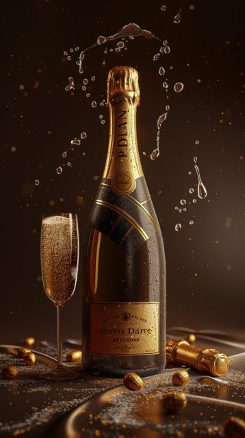 一个金色酒水摄影效果展示