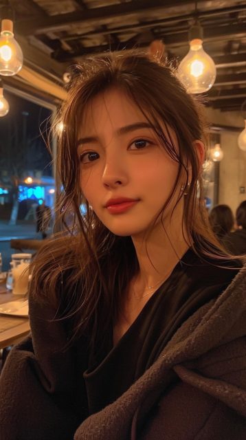 一组真实的人像夜市自拍效果