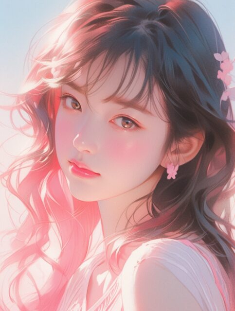 一组粉色的可爱女生效果图展示