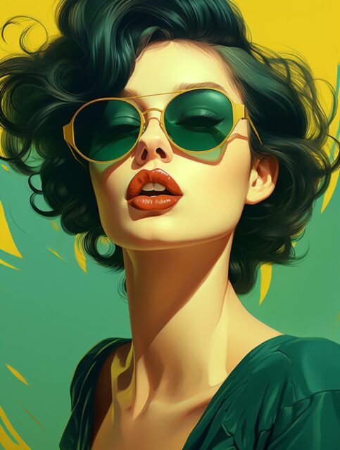 一组适合美妆展示的艺术风格效果图