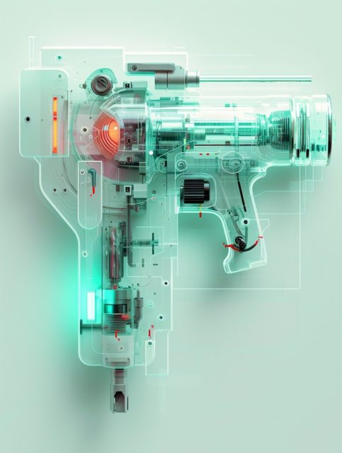 一组透明电动工具效果展示