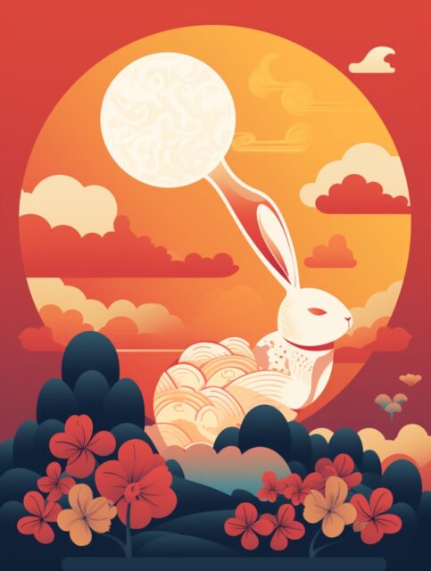 适合中秋节插画的一组提示词展示
