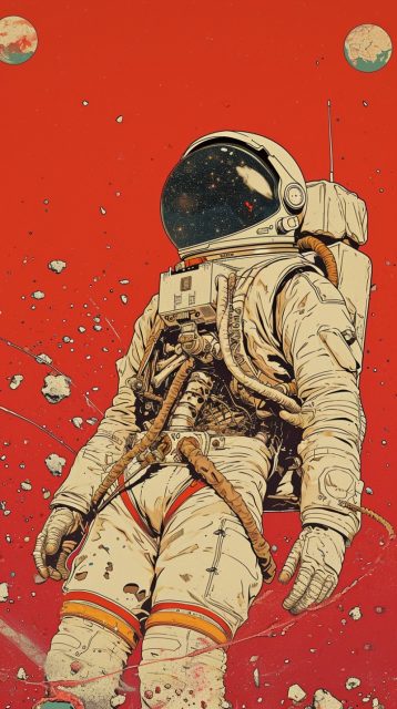 一组非常科幻的插画宇航员展示效果