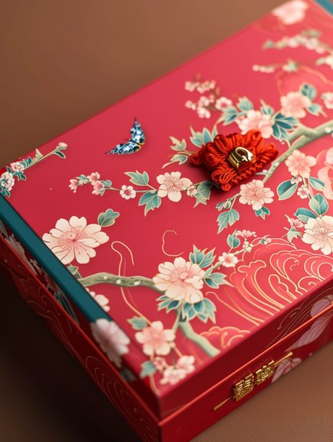 一组中国特色的产品包装盒展示