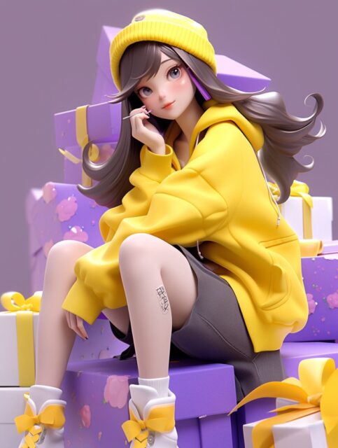 一组漂亮的3D卡通人物展示
