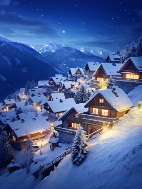 ailab.design_The_mountain_village_is_snowy_in_winter_night_view_83168126-6261-4d2d-ab44-0b0ab4171bab