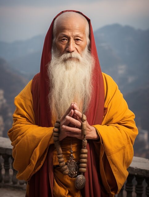 一组有沧桑感的老和尚摄影效果图