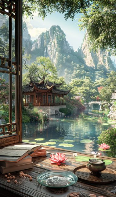 一组中国风庭院效果展示