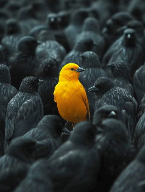ailab.design_There_is_a_yellow_bird_in_the_middle_of_the_black__dee0337c-b7d6-4d6d-aea3-90f7fa6cf732