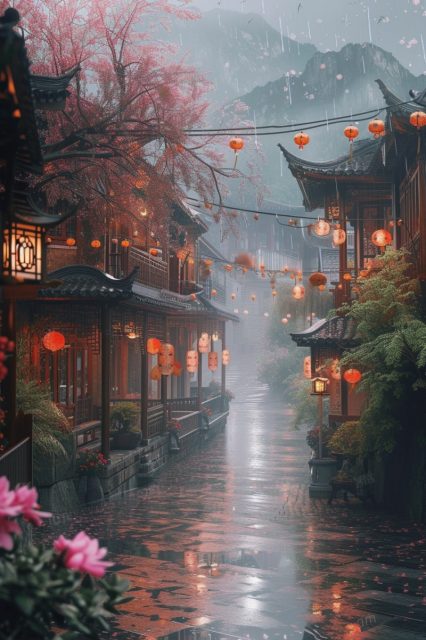 ailab.design_a_beautiful_street_in_the_rain_with_flowers_in_the_9e081ddb-cd6b-4da2-95b4-ec2e414a3dbc