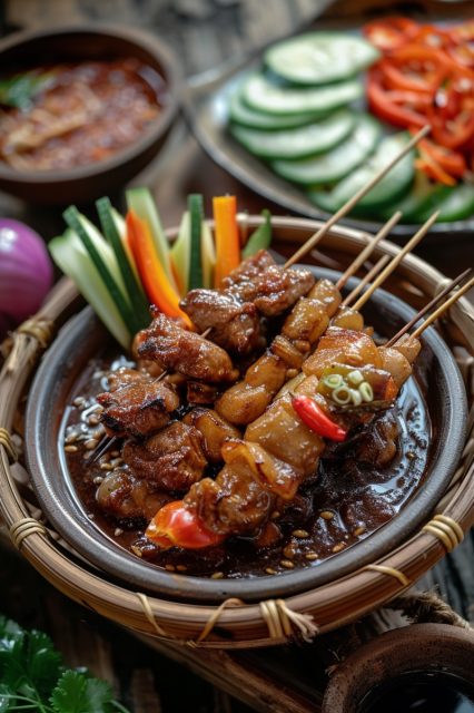 一组麻辣肉串效果展示