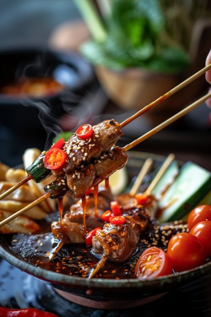 ailab.design_a_bowl_with_skewers_and_vegetables_while_some_sauc_9df28406-4319-42c8-8f65-30d8b5c16b5b