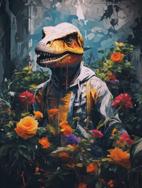 ailab.design_a_photo_of_Tyrannosaurus_colored_mask_manposing_on_f0159a58-6acf-4648-b91f-f869ed0c5236