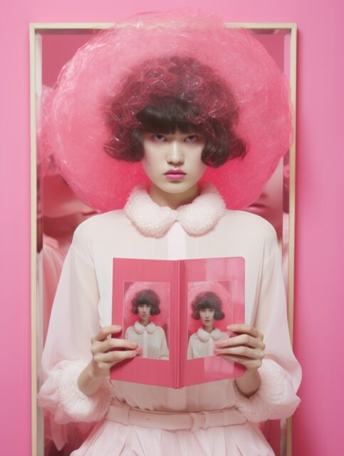 ailab.design_a_pink_book_with_an_open_photo_of_a_woman_in_the_s_bb9b811e-bb99-4a71-8611-1beb0a04bab4