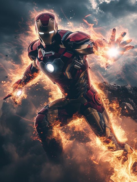 ailab.design_a_poster_of_iron_man_with_fire_lighting_up_the_sky_24132d1a-e812-4455-84d7-0c5439feee36