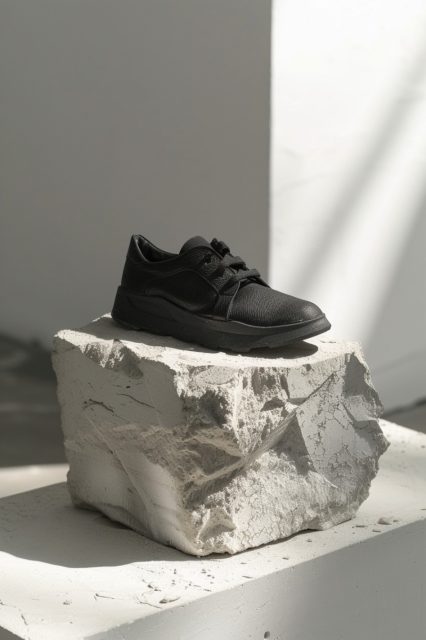 ailab.design_a_shoe_is_on_a_white_block_of_concrete_in_the_styl_032bc234-109e-436f-b97a-f1849b00da8c