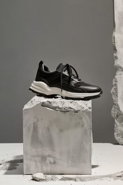 ailab.design_a_shoe_is_on_a_white_block_of_concrete_in_the_styl_0aadcf8e-1de0-4771-a750-d229d0badc41
