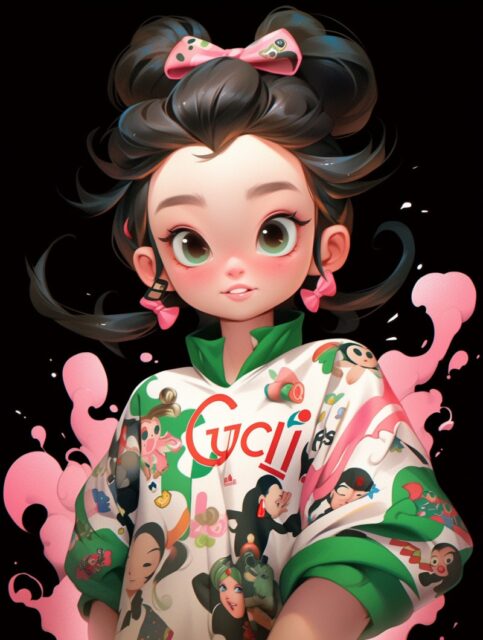 ailab.design_an_animated_girl_with_a_gucci_shirt_in_the_style_o_43e3c681-175f-415e-a5a6-1150a667f2e6