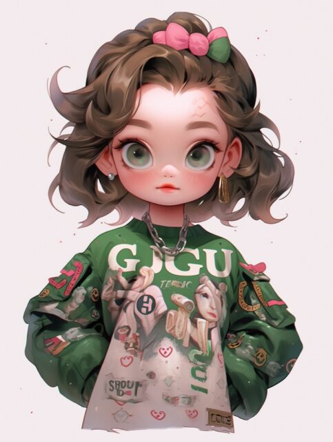 ailab.design_an_animated_girl_with_a_gucci_shirt_in_the_style_o_facab4ad-7ad8-47c4-ae29-c6bf603b2e50