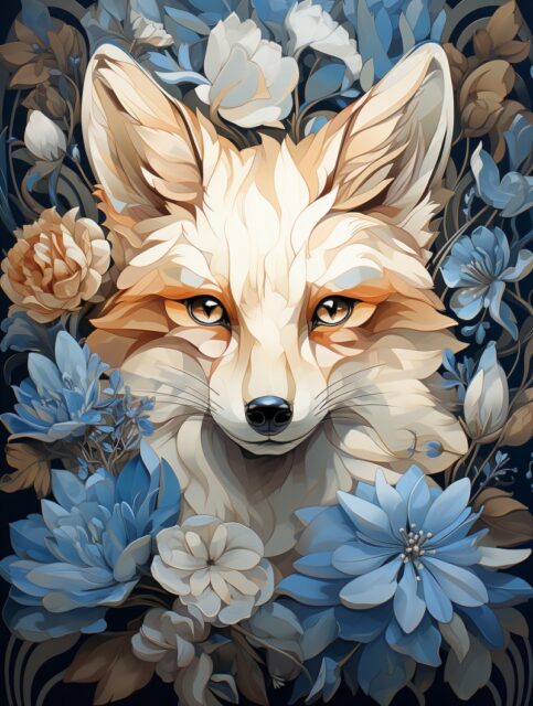 ailab.design_an_illustration_of_a_fox_with_blue_flowers_in_the__ffbdadff-e902-4ed2-a5af-1bf7bd763647