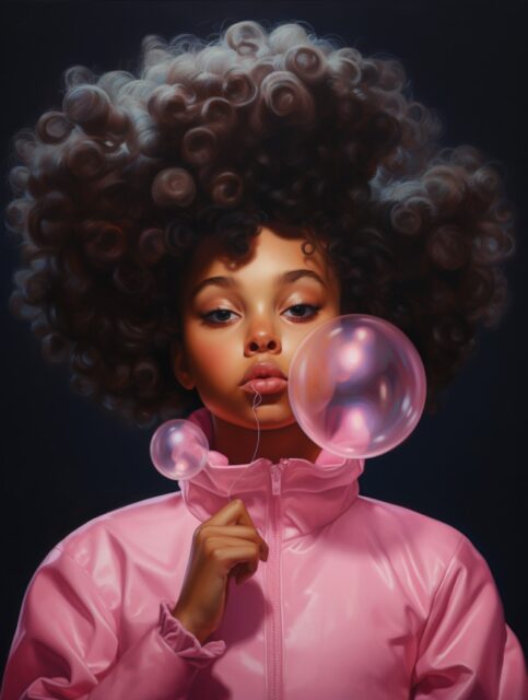 ailab.design_black_little_girl_with_two_afro_puffs_making_a_bub_35ae6686-83b4-47ea-b3a8-436643935c69