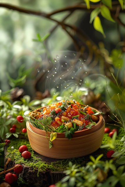 一组可口的饭菜摄影效果展示