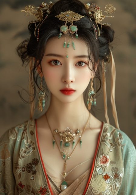 ailab.design_chinese_woman_in_gold_dress_in_the_style_of_eye-ca_2bb9d06d-0383-4953-960a-39025c790458