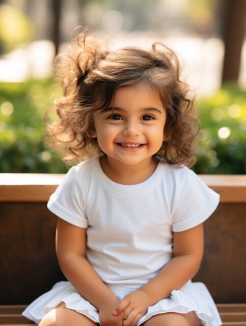 ailab.design_cute_smiling_baby_Hispanic_girl_sitting_on_bench_w_adf0d88b-0afd-46f3-8241-03821f07a449
