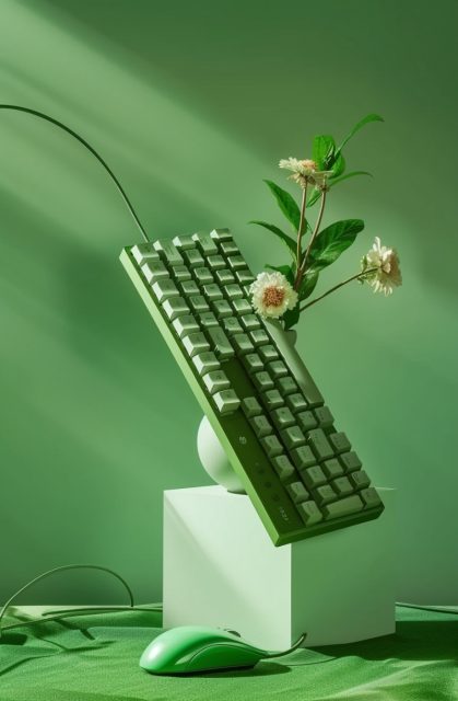 一组绿色色系的键盘场景效果