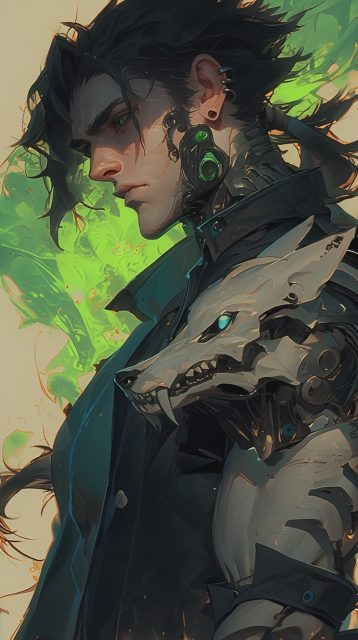 梦幻塔罗牌风格男性插画效果