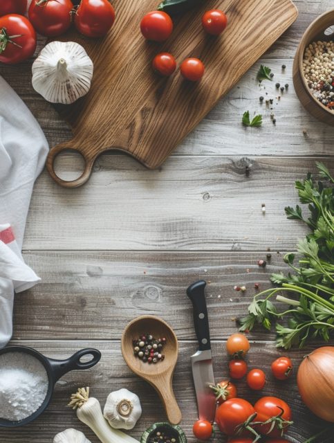 ailab.design_top_view_of_a_kitchen_table_background_a_few_veget_b6164677-f6e4-4003-9b46-ac51d9257f11