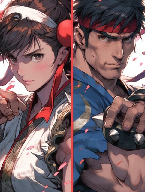 街霸人物卡通插画效果图展示