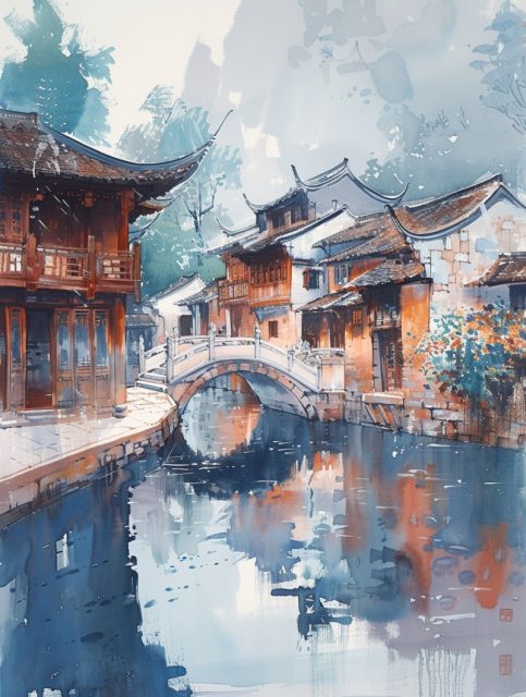 ailab.design_watercolour_style_Hui_architecture_water_town_smal_dca98512-030f-40ea-9629-fe0dda6a8985